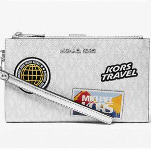 Michael Kors Travel Large Embellished Signature Logo Wristlet